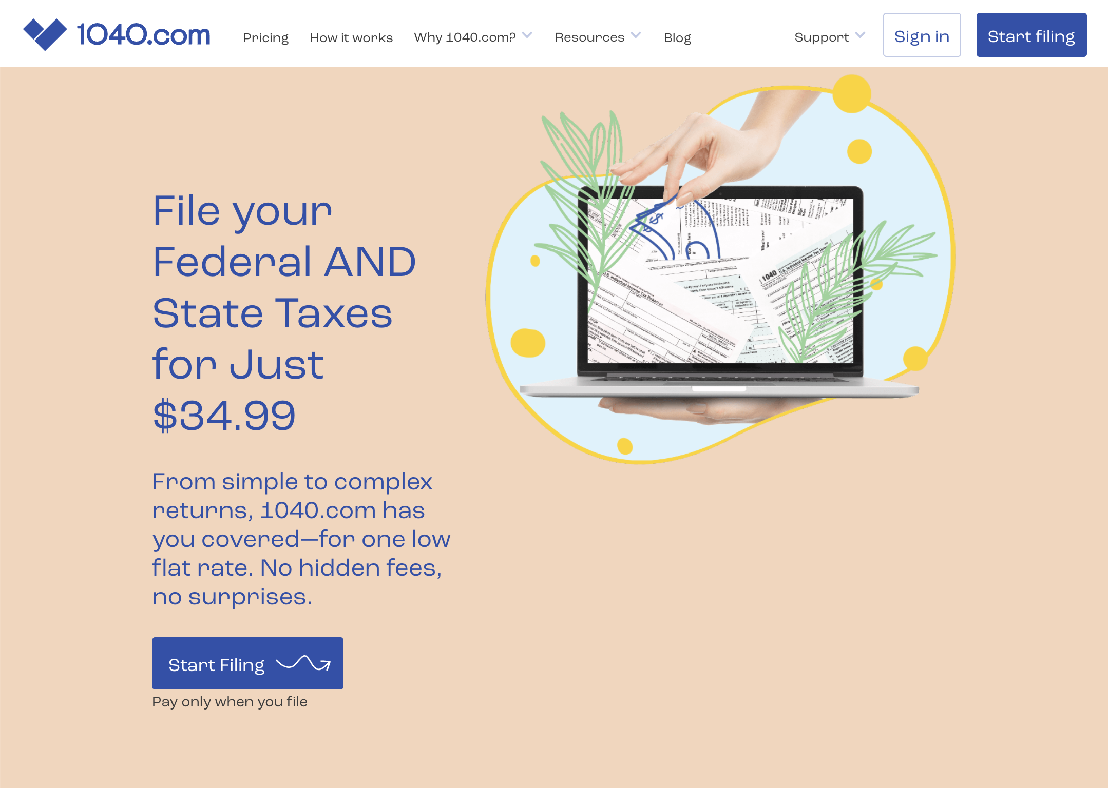 1040.com product screenshot